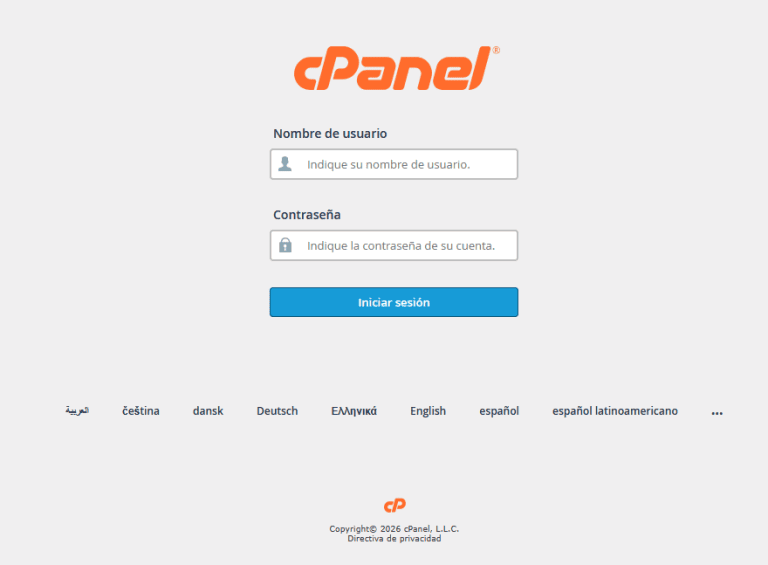Login cPanel